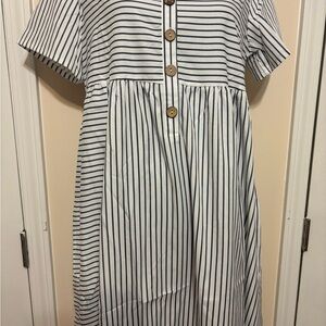 Chic Button-Down Striped Dress